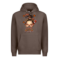 Coffee football messy bun mom Premium Hoodie - texasbilliewilder