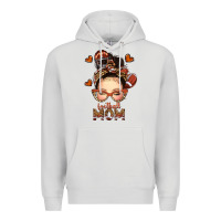 Dove Grey football messy bun mom Premium Hoodie - texasbilliewilder