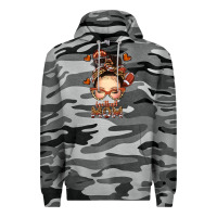 Slate Camo football messy bun mom Premium Hoodie - texasbilliewilder
