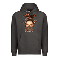 Smoke football messy bun mom Premium Hoodie - texasbilliewilder