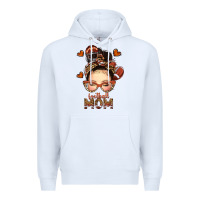 White football messy bun mom Premium Hoodie - texasbilliewilder