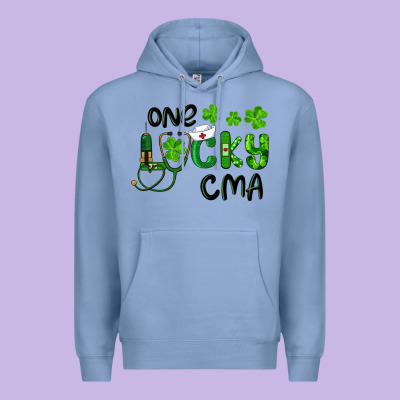 One Lucky Certified Medical Assistant Cma Premium Hoodie Designed By Ranaportraitstore