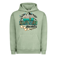 Pigment Oil Green adventure awaits Urban Hoodie - texasbilliewilder