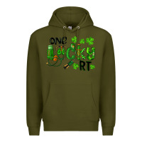 Army Green One Lucky Respiratory Terapist Premium Hoodie - RanaPortraitStore