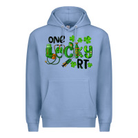 Colony Blue One Lucky Respiratory Terapist Premium Hoodie - RanaPortraitStore