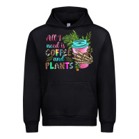 Black all i need is coffee and plants Urban Hoodie - texasbilliewilder