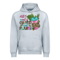Heather Grey all i need is coffee and plants Urban Hoodie - texasbilliewilder