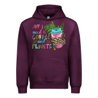 Mauve Wine all i need is coffee and plants Urban Hoodie - texasbilliewilder