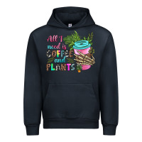 Navy all i need is coffee and plants Urban Hoodie - texasbilliewilder