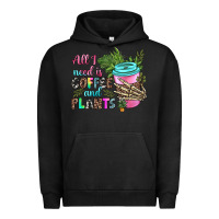 Pigment Black all i need is coffee and plants Urban Hoodie - texasbilliewilder