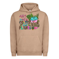 Pigment Burro all i need is coffee and plants Urban Hoodie - texasbilliewilder