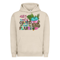 Pigment French Oak all i need is coffee and plants Urban Hoodie - texasbilliewilder