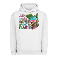Pigment Lunar Rock all i need is coffee and plants Urban Hoodie - texasbilliewilder