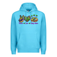 Ocean Blue Peace Love King Cake Premium Hoodie - RanaPortraitStore