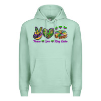 Seafoam Peace Love King Cake Premium Hoodie - RanaPortraitStore