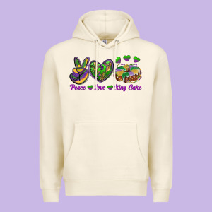 Peace Love King Cake Premium Hoodie Designed By Ranaportraitstore