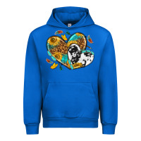 Cobalt cowhide leopard hearts Urban Hoodie - texasbilliewilder