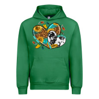 Emerald cowhide leopard hearts Urban Hoodie - texasbilliewilder