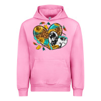 Fuchsia Pink cowhide leopard hearts Urban Hoodie - texasbilliewilder