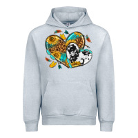 Heather Grey cowhide leopard hearts Urban Hoodie - texasbilliewilder