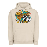 Pigment French Oak cowhide leopard hearts Urban Hoodie - texasbilliewilder
