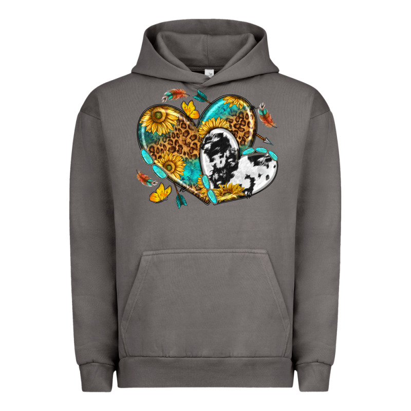 Cowhide Leopard Hearts Urban Hoodie by texasbilliewilder | Teevron