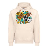 Sandshell cowhide leopard hearts Urban Hoodie - texasbilliewilder