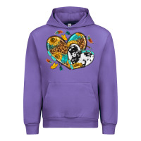 Tulip cowhide leopard hearts Urban Hoodie - texasbilliewilder