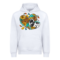 White cowhide leopard hearts Urban Hoodie - texasbilliewilder