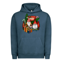 Pigment Midnight Navy Christmas Truck And Gnome Urban Hoodie - RanaPortraitStore