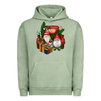 Pigment Oil Green Christmas Truck And Gnome Urban Hoodie - RanaPortraitStore