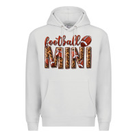 Dove Grey football mini with leopard Premium Hoodie - texasbilliewilder