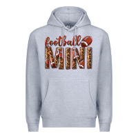 Heather Grey football mini with leopard Premium Hoodie - texasbilliewilder