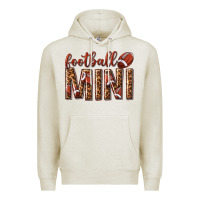 Oatmeal Heather football mini with leopard Premium Hoodie - texasbilliewilder