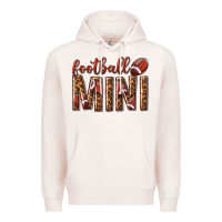 Pale Pink football mini with leopard Premium Hoodie - texasbilliewilder