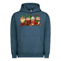 Pigment Midnight Navy lumberjack coffee cups Urban Hoodie - Zillion Design Studio
