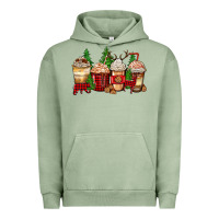 Pigment Oil Green lumberjack coffee cups Urban Hoodie - Zillion Design Studio