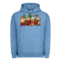 Pigment Pebble Blue lumberjack coffee cups Urban Hoodie - Zillion Design Studio