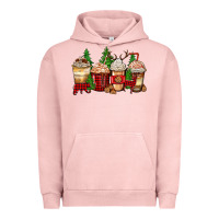 Pigment Salmon lumberjack coffee cups Urban Hoodie - Zillion Design Studio