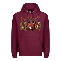 Burgundy football mom Premium Hoodie - texasbilliewilder