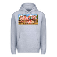 Heather Grey Pig Farm Premium Hoodie - RanaPortraitStore