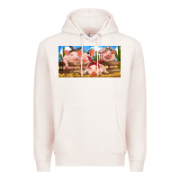 Pale Pink Pig Farm Premium Hoodie - RanaPortraitStore
