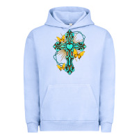 Pigment Grape Ice cross with heart shaped gemstone and butterfly Urban Hoodie - texasbilliewilder