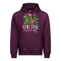 Mauve Wine freezing season skeleton Urban Hoodie - Zillion Design Studio