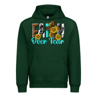 Forest Green faith over fear Urban Hoodie - texasbilliewilder