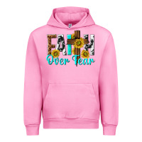Fuchsia Pink faith over fear Urban Hoodie - texasbilliewilder