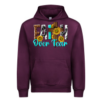 Mauve Wine faith over fear Urban Hoodie - texasbilliewilder