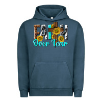 Pigment Midnight Navy faith over fear Urban Hoodie - texasbilliewilder