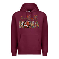 Burgundy football nana with leopard Premium Hoodie - texasbilliewilder