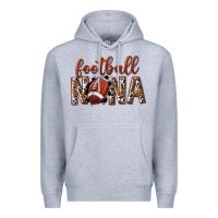 Heather Grey football nana with leopard Premium Hoodie - texasbilliewilder
